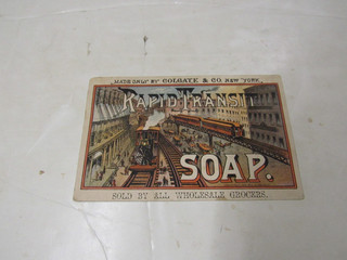 Colgate Rapid Transit Soap Antique Trade Card c.1890