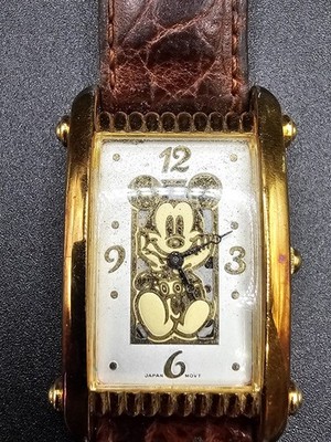 Vintage Disney Mickey Mouse watch Time Works Watch Curved Rectangle