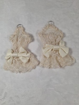 Innocent World Ivory Lace Fingerloop Gloves Rose Pattern Classic Lolita Bow