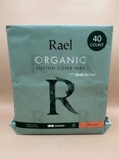 Rael Organic Cotton Cover Pads With Leak Locker - 40 Count - Brand New