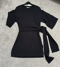 Tu Black Midi Dress With Tie Details Uk 8 Size For Women