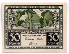 1921 Germany Bosau Notgeld 50 Pfennig Note (3721)