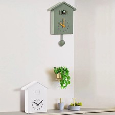 Vogelhaus Wanduhr Pendel Uhr Dekorativ nordisch leise batteriebetriebene