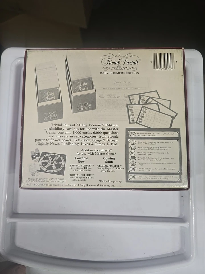 TRIVIAL PURSUIT Baby Boomer Edition/Subsidiary Card Set/Master Game Family Fun - Image 2 of 4