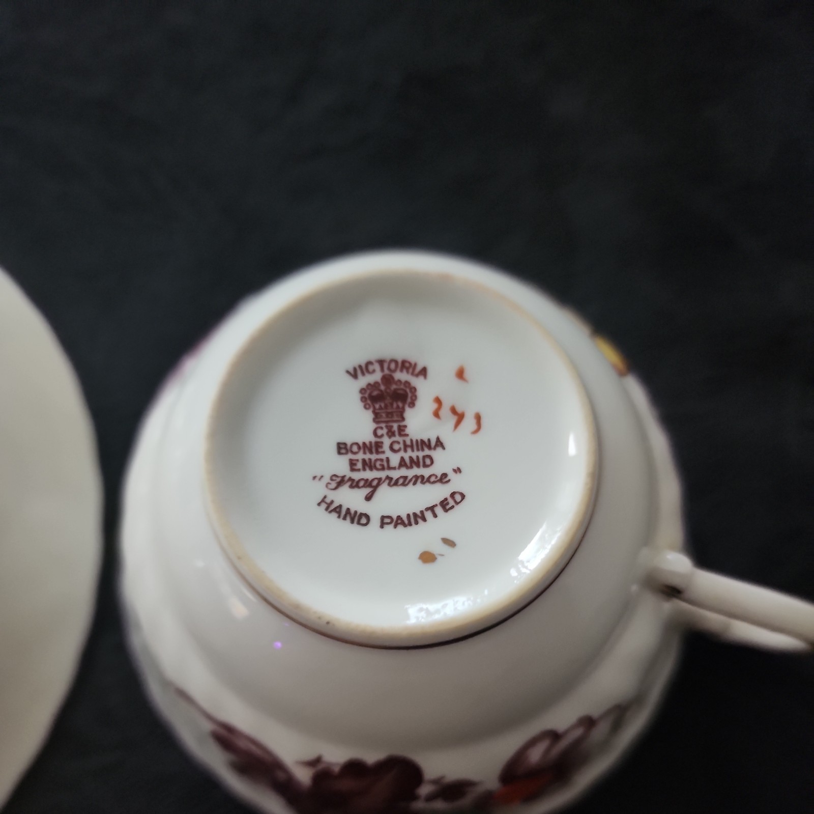Victoria Cartwright and Edwards Bone China Cup and Saucer Pattern Fragrance