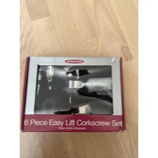 Bed Bath & Beyond Corkscrew Set 6 Piece Easy Lift New / Opened Box Wine Opener