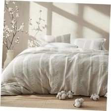Waffle Size Comforter Set - Linen Soft Cotton Bedding Set for King 01 - Linen