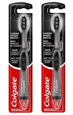 Colgate Charcoal Sonic Powered Vibrating Toothbrush SOFT Bristles ( 2 PACKS )