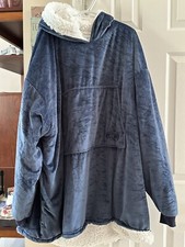 THE COMFY Original Oversized Sherpa Lined Wearable Blanket Adult Pullover Blue