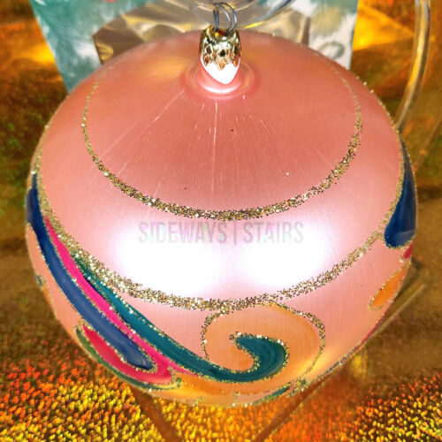 VINTAGE JUMBO KUGEL WEIHNACHTSORNAMENT Stats geblasenes Glas rosa handgefertigt 6" SELTEN - Bild 10 von 14