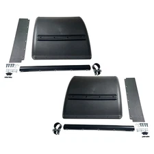 Pair 24"x24" Black Poly Plastic Quarter Fender Mud Flap Hangers For Semi Trucks