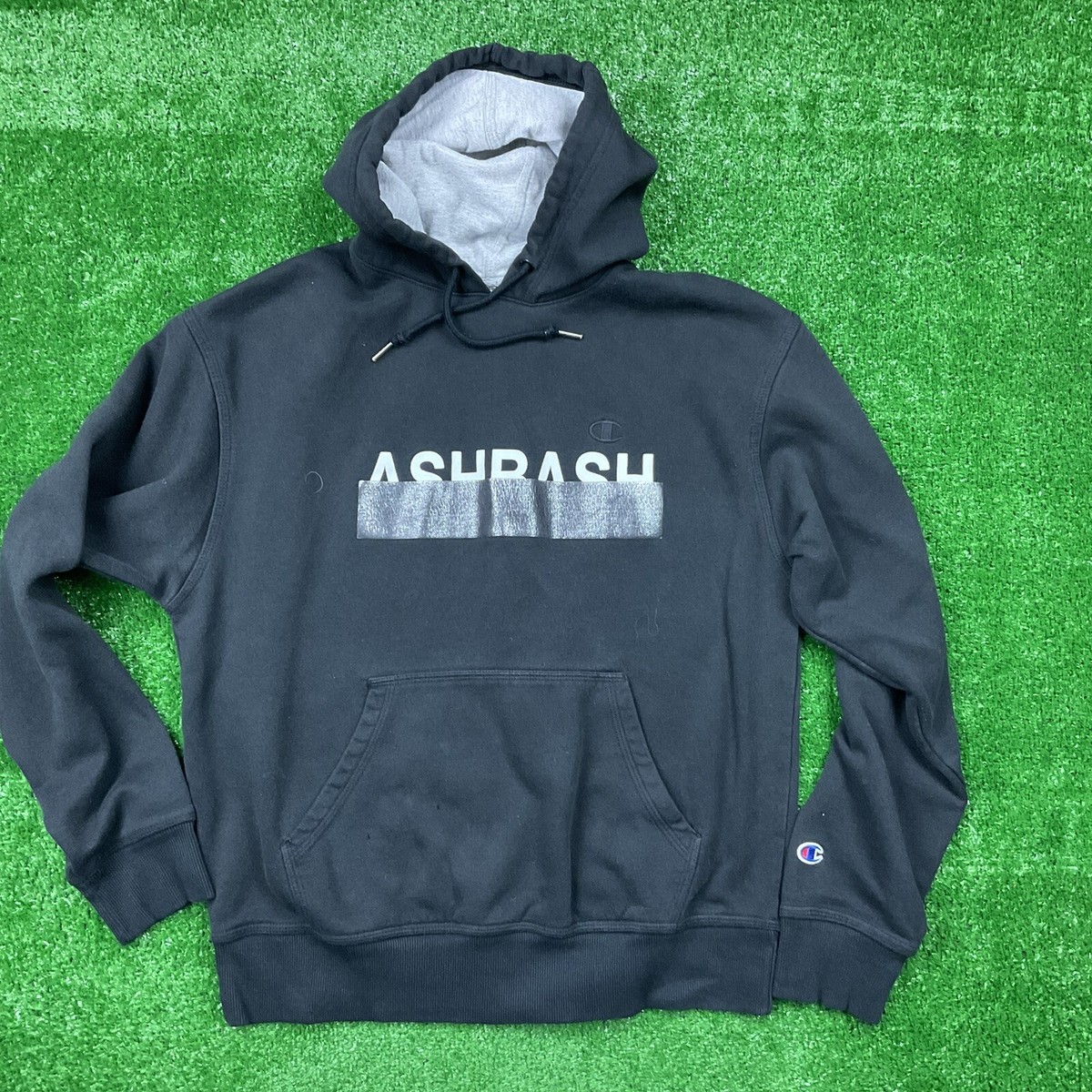 Champion Reverse Weave Hoodie Sweatshirt Men's Size M Black
