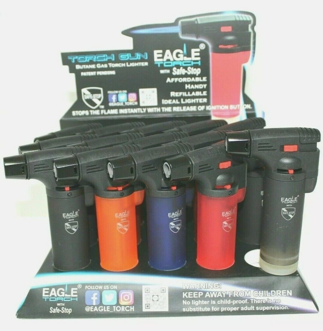 Eagle Jet Torch Adjustable Flame Windproof Butane Refillable Lighter Lot of 15