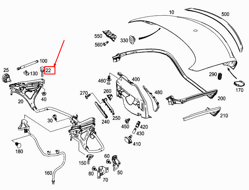 Neu MERCEDES-BENZ SLK R172 Anschlagpuffer für Heckklappe A0009989440 Original