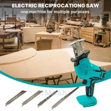 Electric Cordless Reciprocating Saw Cutting Tool Fit Makita 18V Battery 4 Blades