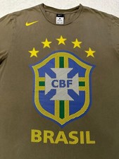 Vintage 2010 Y2K Nike Brasil Futboll Brazil Football CBF Team Logo Art T-Shirt L