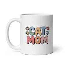Cute "Cat Mom" Mug – Perfect Gift for Cat Lovers & Pet Moms