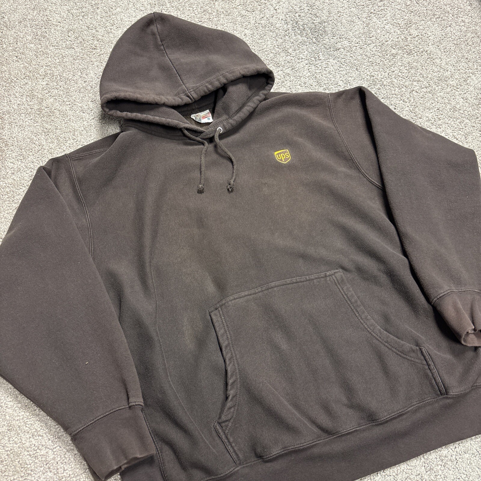 UPS Brown Pullover Drawstring Pro-Weave Hoodie Si… - image 5