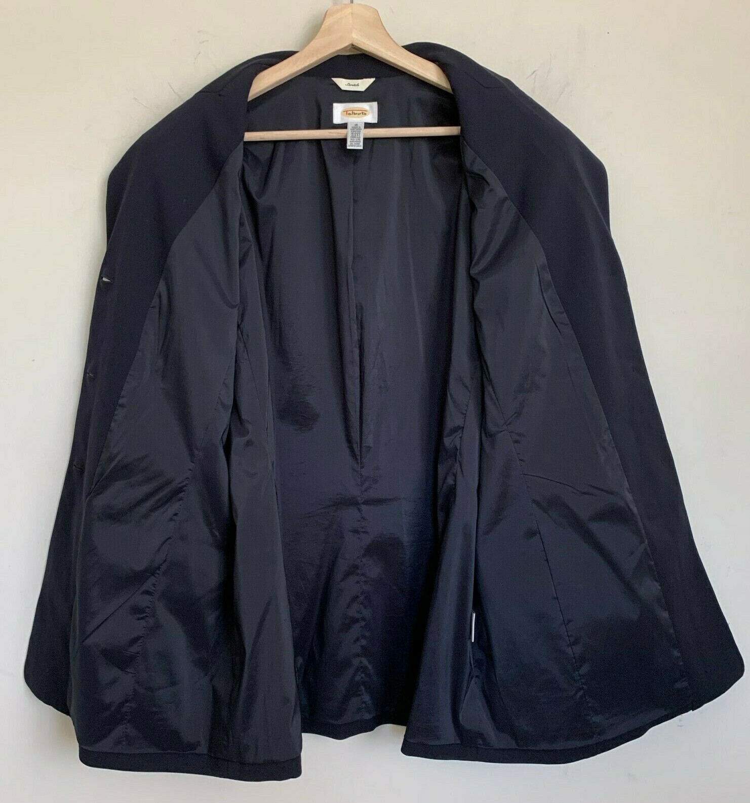 Talbots Jacket Black Worsted Wool Collared Button… - image 3