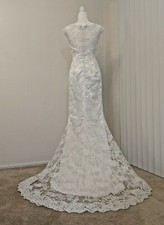 Sheer Back Lace Mermaid Wedding Dress