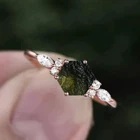 Moldavite Ring 925 Sterling Silver Handmade Hexagon stone Jewelry Free- Shipping