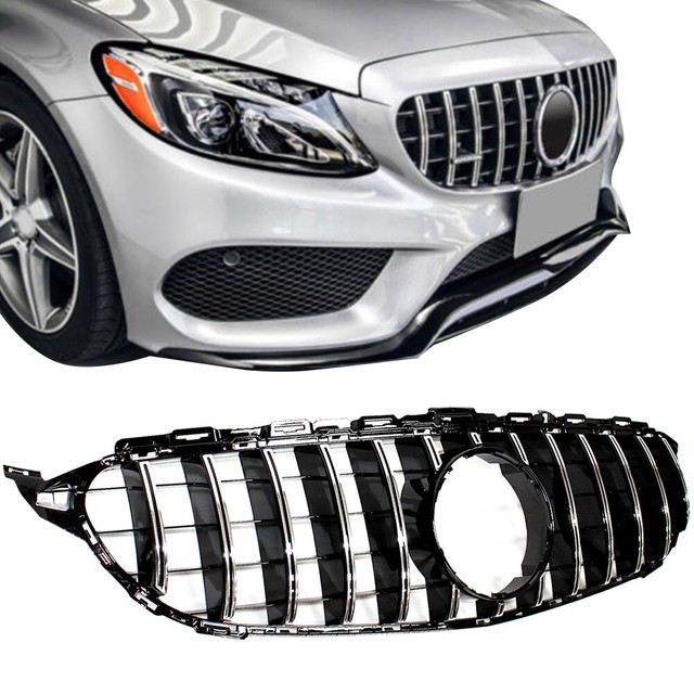 FOR Mercedes Benz W205 20152018 Front Piano Black Bumper Grille