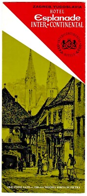 1970s INTER CONTINENTAL Esplanade Hotel ZAGREB,YUGOSLAVIA Brochure Pamphlet 