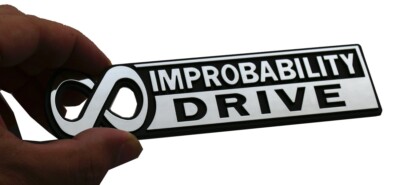 For Infinite Improbability Drive Car Emblem 3D Badge Nameplate Decal Chrome-1pc