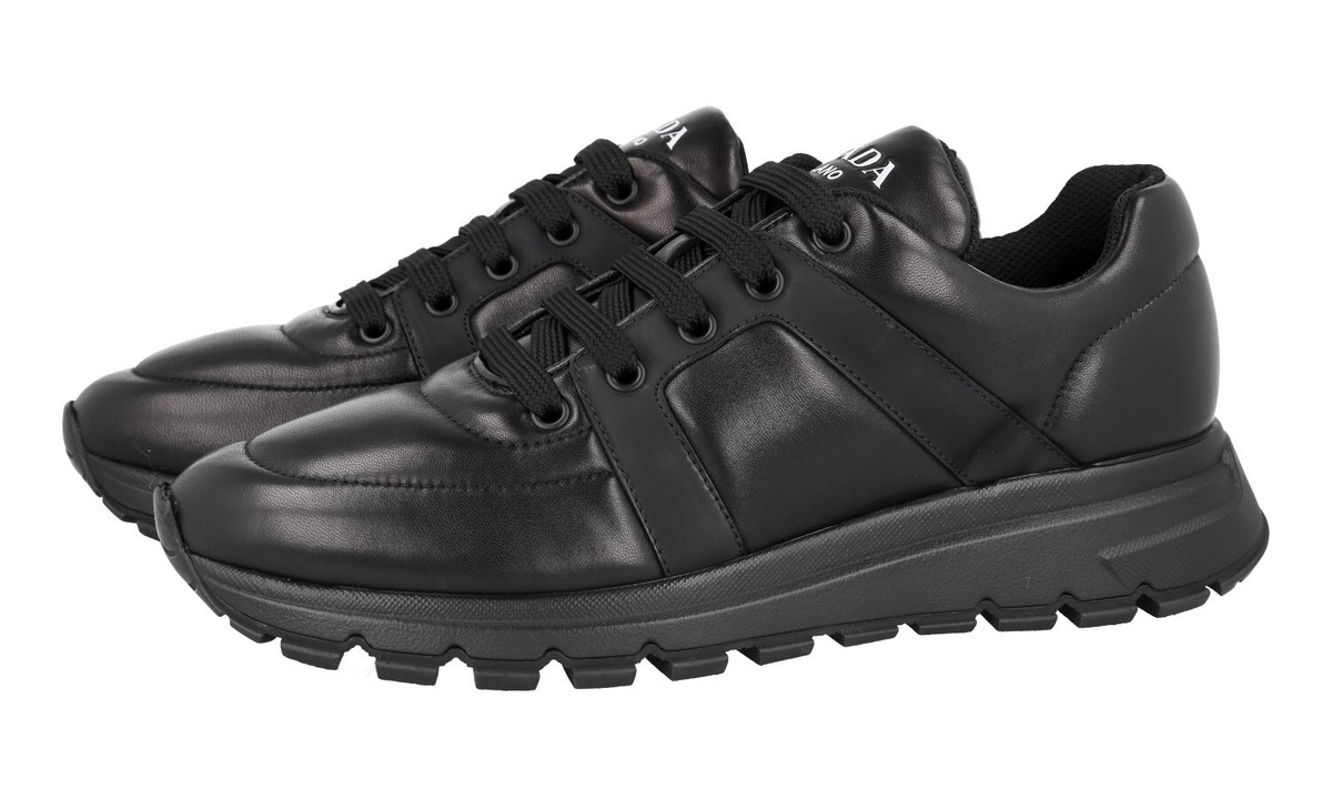 スニーカー Prada Prax 01 Sneakers In Nappa LUXURY PRADA PRAX01 SNEAKERS SHOES 4E3481 BLACK LEATHER NEW