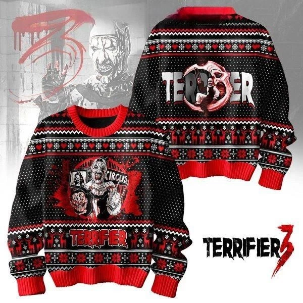 Terrifier In Circus Halloween 2024 Christmas Ugly Sweater