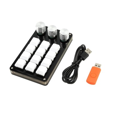 Programmable Keyboard 12 Keys 3 Knob One-Hand Macropad Mechanical Gamer Keyboard
