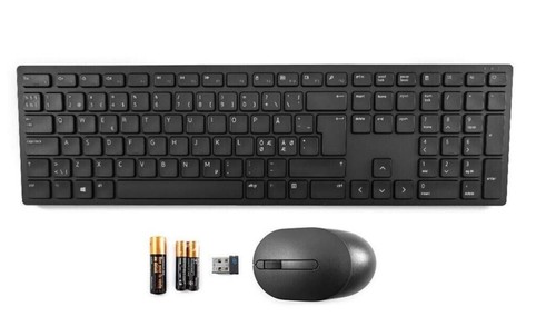 Clavier et souris sans fil Dell Pro KM5221W tout neuf disposition noire UK QWERTY - Photo 1/2