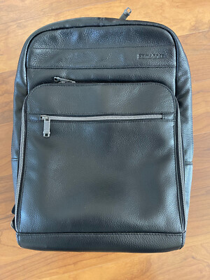 Samsonite Business Slim Leather Backpack Black for Laptops and everything else!