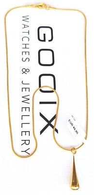 GOOIX Edelstahl gold Damen Kette Collier Anhänger Tropfen gold 417-05599 NEU 89 - Bild 1 von 3