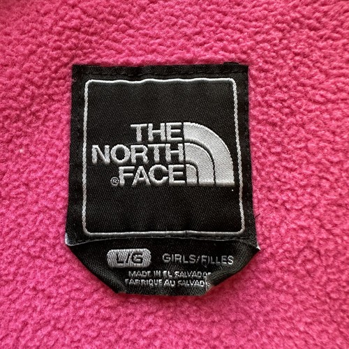 North Face Jacket Girls Large 14-16 Full Zip Fleece Pink Grey Mock Neck Pockets - Picture 4 of 15