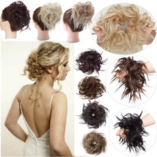 Thick X-Large Messy Bun Hair Piece Scrunchie Updo Wrap Hair Extensions Natural