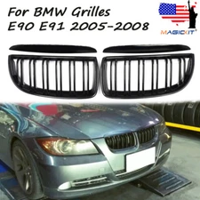 Dual Slat Front Kidney Grill For BMW E90 E91 325i 328i 335i Pre-LCI 2005-2008