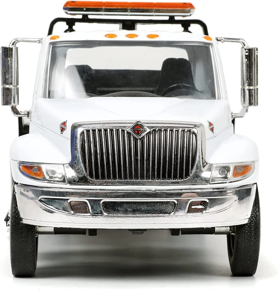 JADA 34040 INTERNATIONAL DURASTAR 4400 FLAT BED TOW TRUCK 1/24 DIECAST MODEL - Image 4 of 4