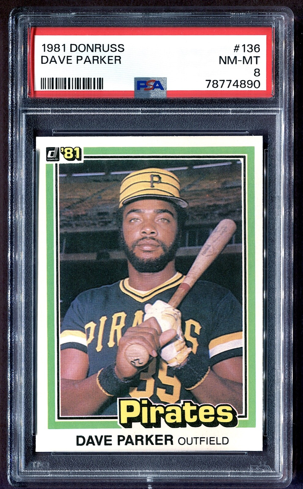1981 DAVE PARKER #136 DONRUSS PSA 8 NM MINT   *SHIPPING IS FREE*