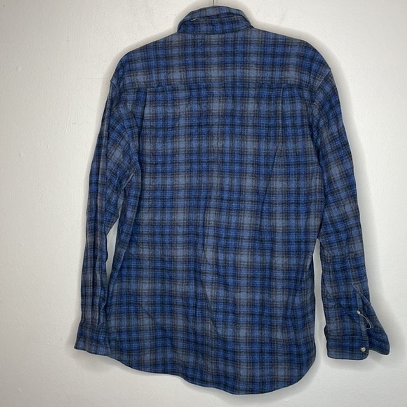 Pendleton Wool Button Down Outdoor Shirt Blue Pla… - image 4
