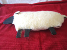 LAMB SHEEP Wood & PUSH Wool White & Black Folk Art Christmas Manger 11" x 18" — photo 5