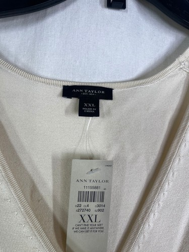 NWT Ann Taylor Women's Beige/Cream Colored Crossover Top - Size XXL - Picture 5 of 6