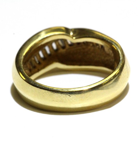 18k yellow gold .52ct VS1 G diamond baguette anniversary ring 8.6g 6 band 75807 - Picture 4 of 6