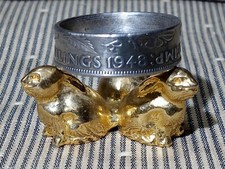 Great Britain 2 Shillings coin Ring 1948. King George VI. Size 11