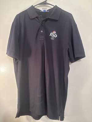 2016 Rio Olympics Black Polo Golf Shirt Size Large United States Team Apparel