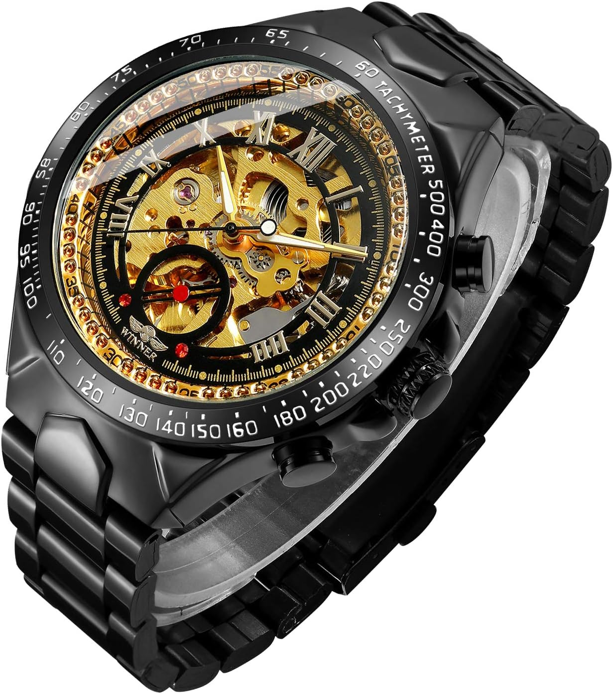 Men's Stainless Steel Skeleton Steampunk Automatic Mechanical Watch