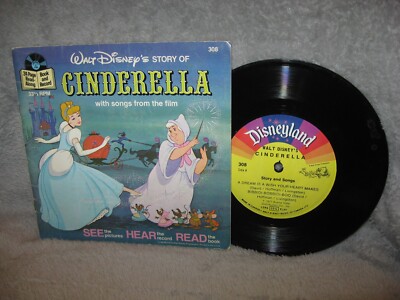 Disney See Hear Read Book and Record ~ 308 Cinderella COMPLETE 2210T