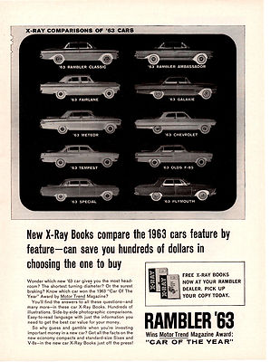 1963 RAMBLER  ~  X-RAY BOOKS  ~  CLASSIC ORIGINAL PRINT AD