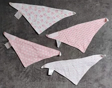 New  Le Bebe Favorite 4 Bandana Bibs, 0+ Months, Assorted Prints, Cotton, Infant