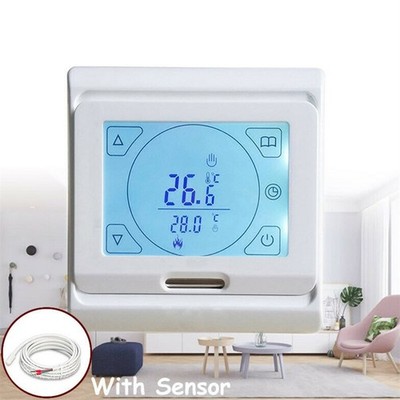 Weißes programmierbares Thermostat für Fußbodenheizung mit Fühlersteuerung
